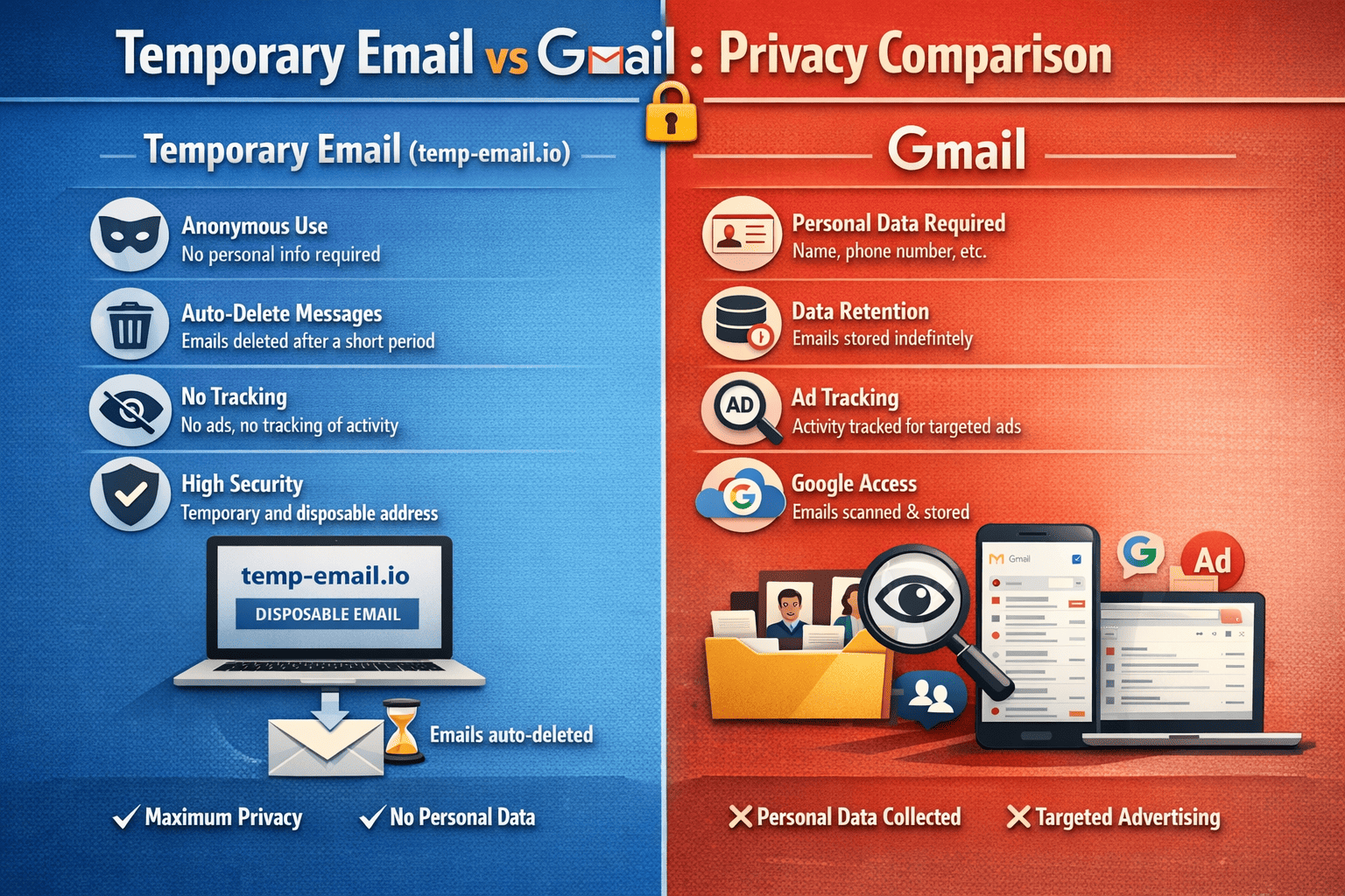 Temporary Email vs Gmail: Privacy Comparison You Should Know