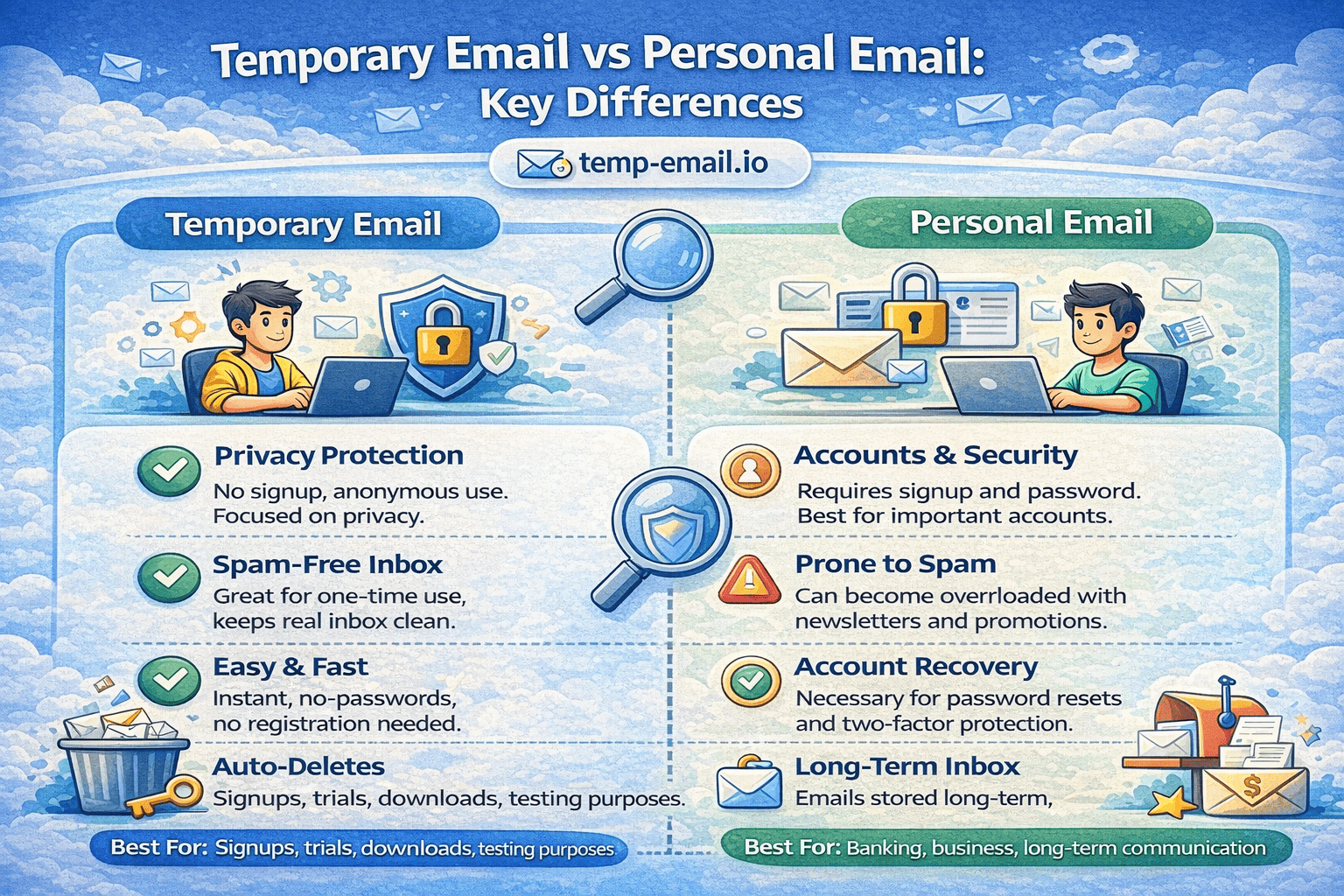 Temporary Email vs Personal Email: Key Differences Explained